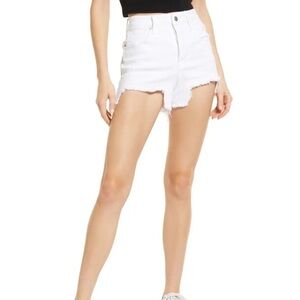 GOOD AMERICAN The Bombshell High Waist Cutoff Denim Shorts Size 24